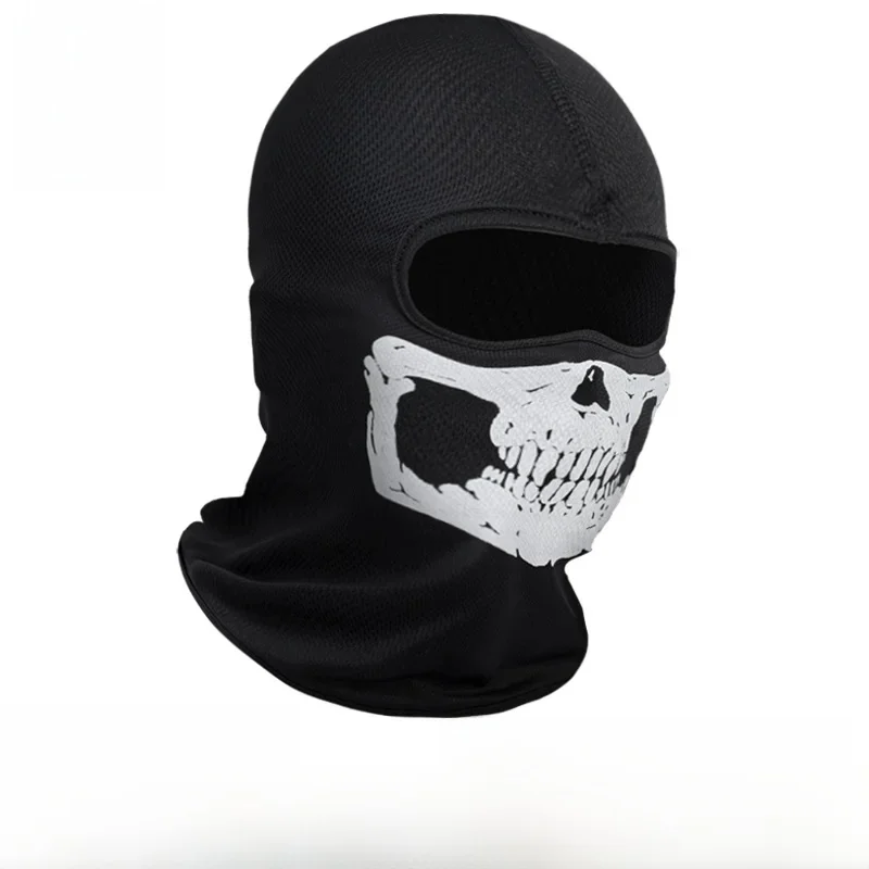 Musion Call of Duty Mask COD Ghost Mask Respirant Mesh Rider Cagoule Stretch Full Face Balaklava Tube Crâne Imprimé Masque Noir