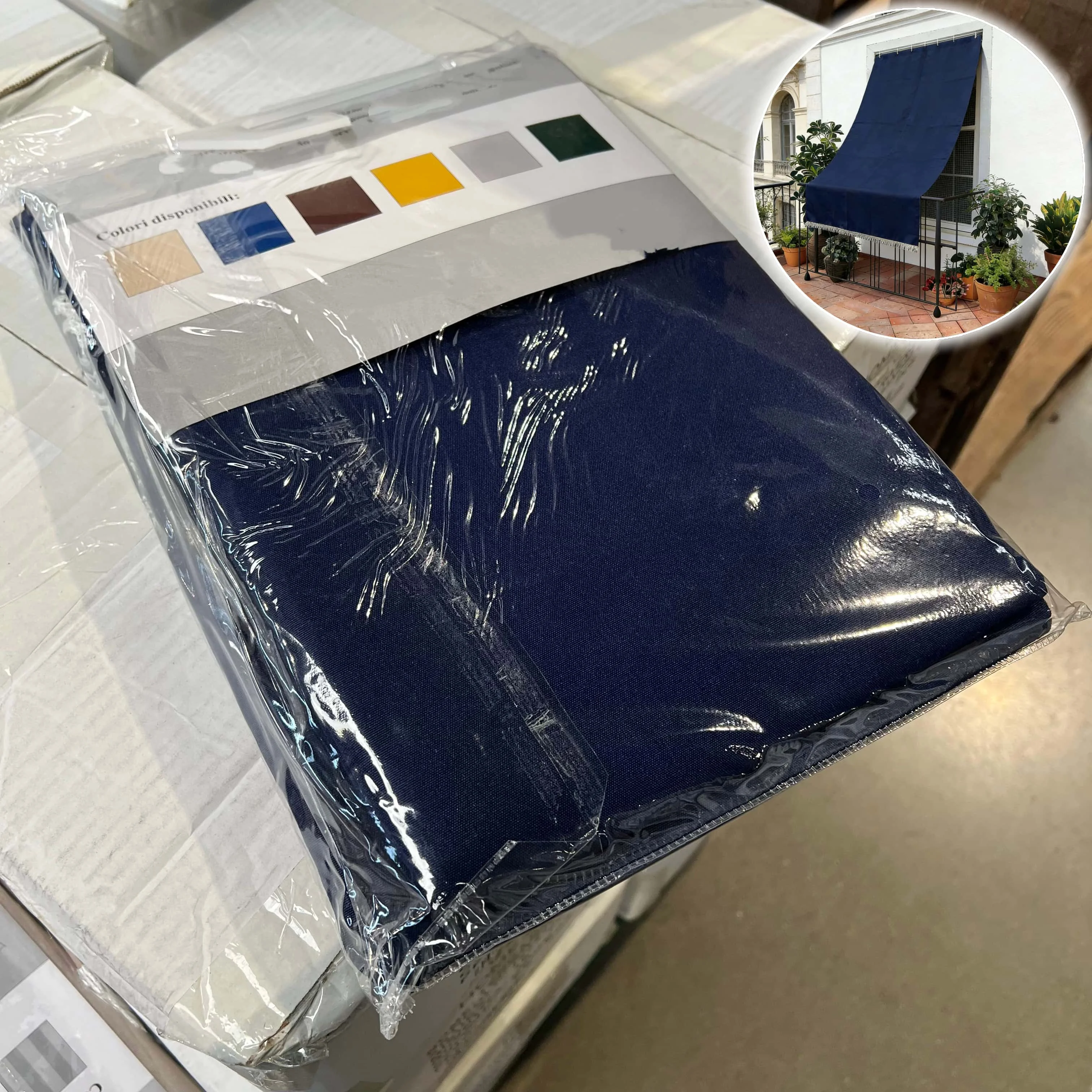Schaduwdoek voor balkon, effen gekleurd met oogjes en haken, privacy scherm voor terrazzo, patio en veranda, 4 maten, diverse kleuren