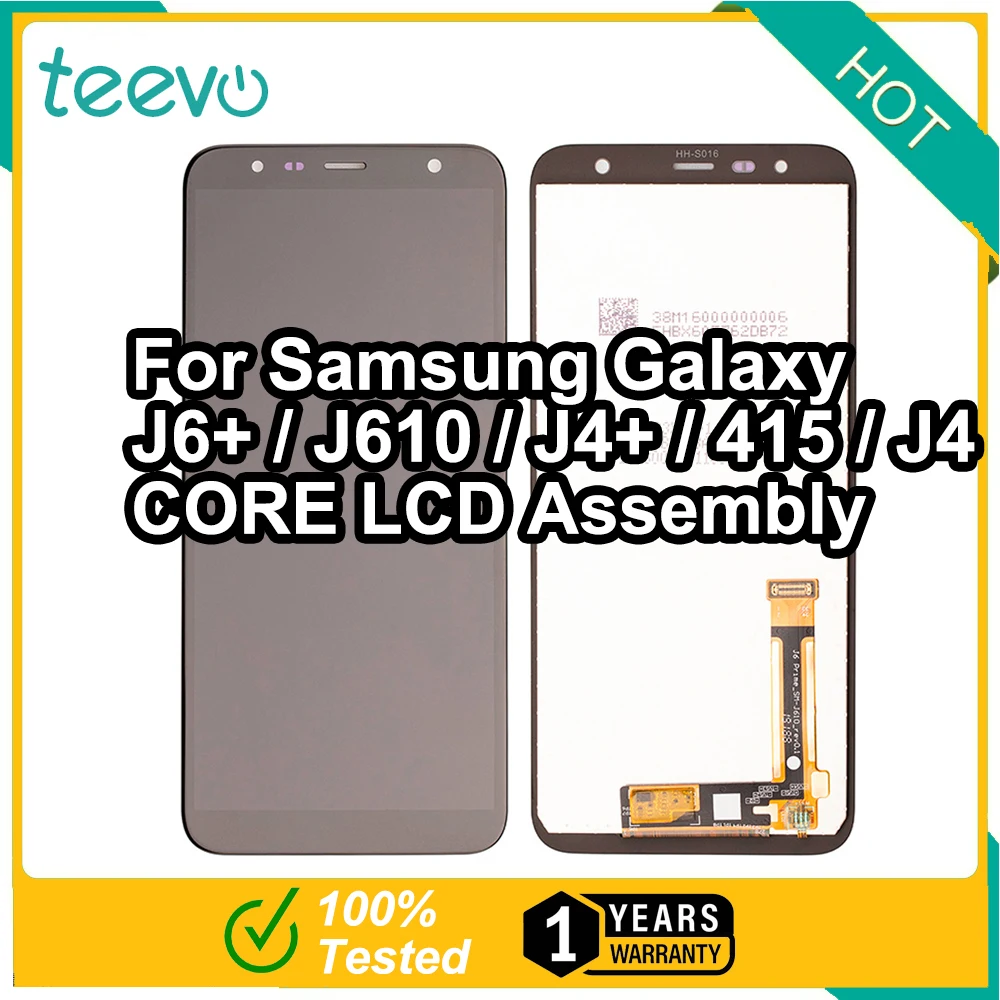 Teevo LCD For Samsung Galaxy J6+/J610/J4+/415/J4 CORE Screen Display & Touch Screen Digitizer Black