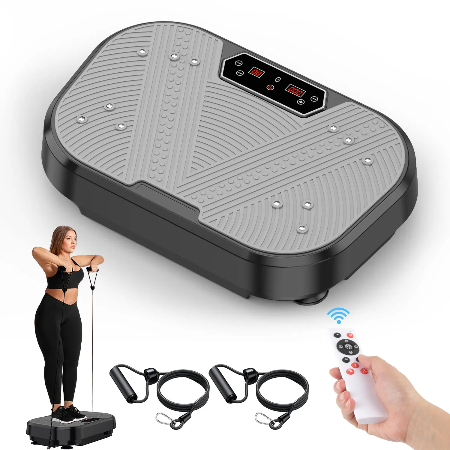 Vibratieplaat-trainingsapparaat met 120 snelheidsniveaus & 10 modi, fitnessplatform voor het hele lichaam voor thuisgebruik - afbeelding 2