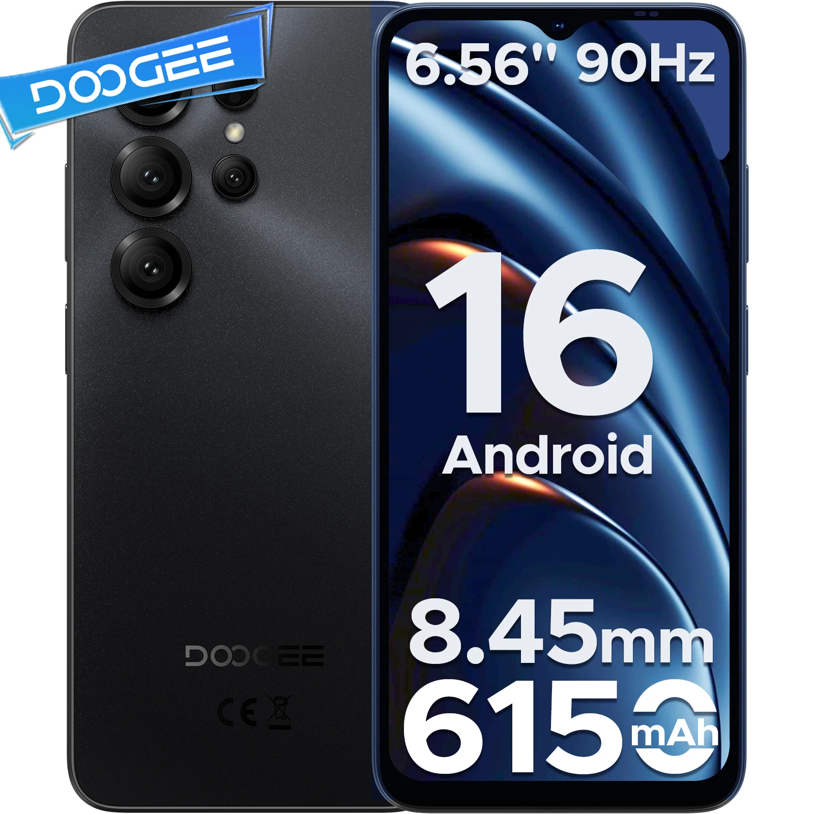 DOOGEE Note56 X 5G Mobile Phone 6.56" Screen Android 16 8.45mm Slim Body 90Hz 6150mAh Battery Al Scene Recognition Smartphone