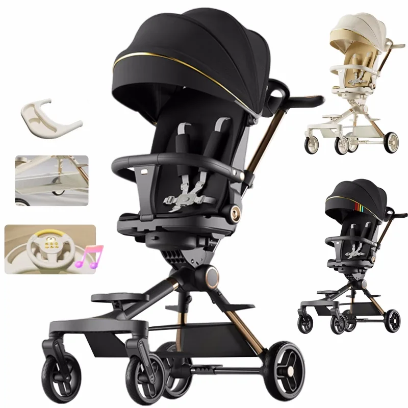 3-way foldable baby stroller, 3 1, light ultra, absorption of shocks, sitting and lying, Universal