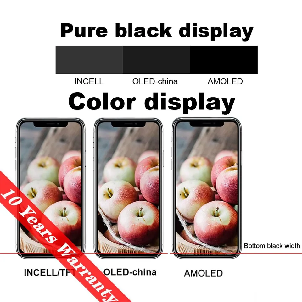 PINZHENG Pantalla INCELL OLED OEM AMOLED de alta calidad para iPhone XS Max, X, XR, 11, 12, 13, Mini, Pro, Pro Max, reemplazo LCD 5