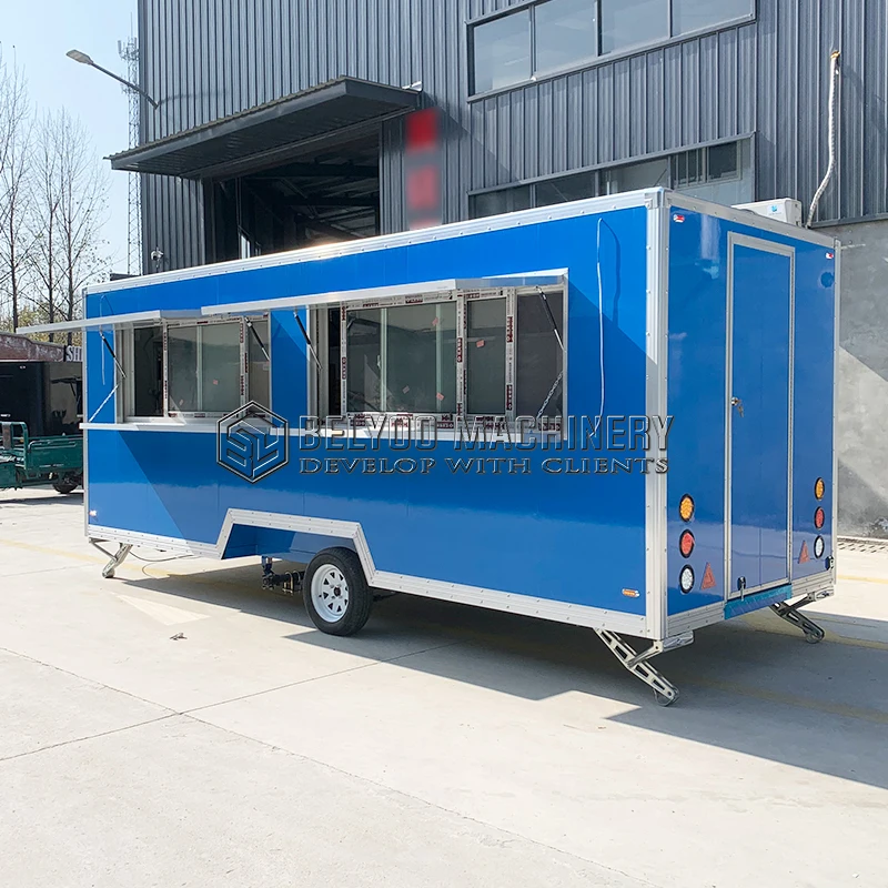 Enclosed Trailer United State Food Truck with Full Kitchen Concession Bbq Food Trailer with Porch Fully Equipped Food Truck