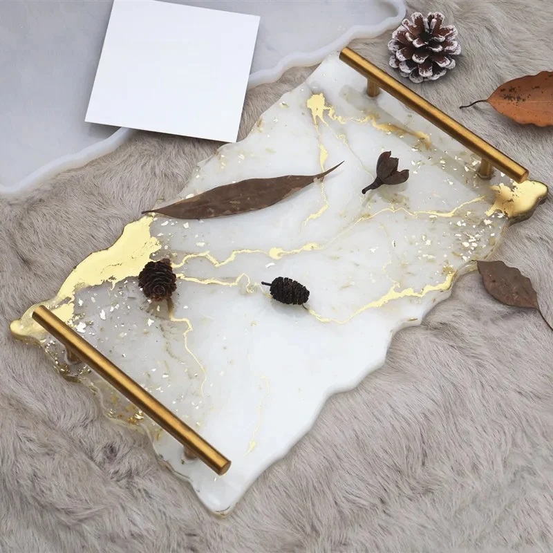Taca na owoce formy taca herbaciana klej formy tacy silikonowe formy żywicy klej zestaw taca Coaster DIY pakiet materiałów — zdjęcie 2