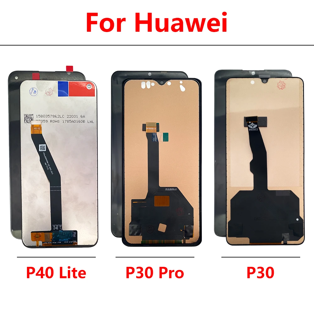 LCD Display Screen Touch Digitizer Assembly With Frame Repair For Huawei P30 Pro P30 P40 Lite Replacement Parts