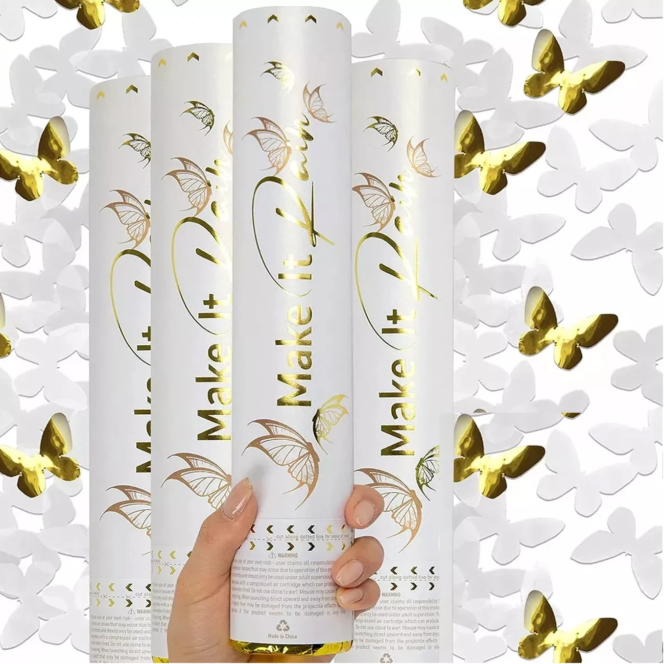 Confeti Mariposa Cañon de Fiesta Boda Xv Aniversario Bazuca Celebracion Evento Animar Celebrar Suministros de Fiestas