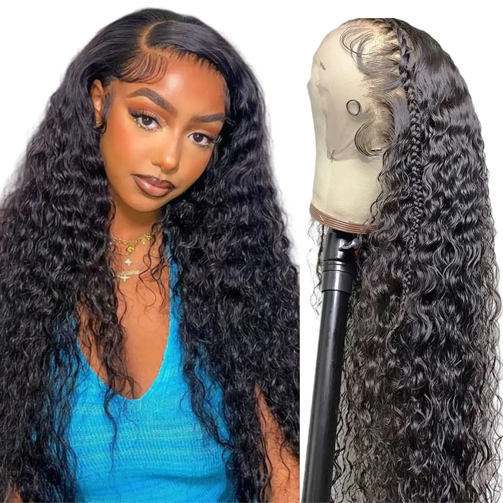 

13x6 Deep Wave Lace Front Wigs Human Hair Wigs Human Hair 200% Density HD Lace Front Wigs Human Hair Pre Plucked with Baby Hair