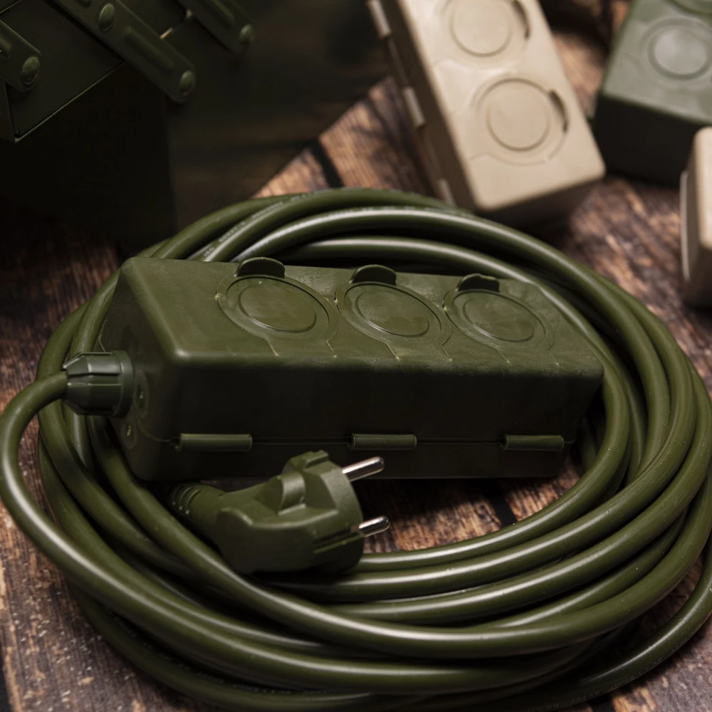 One-Stop Military Sensibility Camping Electric Braiding Ship Lead Wire Power Strip Three-Way