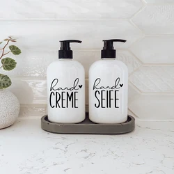 German Hand Seife Label Vinyl Sticker Soap Dispenser Decals Waschmittel, Hand Creme Sign Decal for Dispenser Bottles Decoration