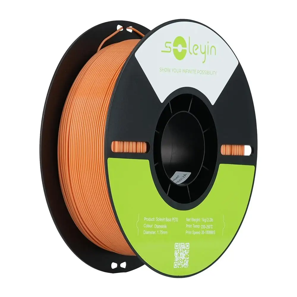 Filamento PETG Básico Creality Soleyin para Impressora 3D 1.75mm 1KG, Consumíveis para Impressão 3D, 10 Cores, Resistente à Umidade e Durável