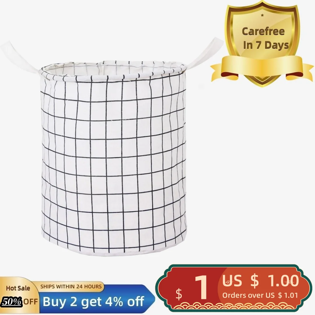 

Laundry Basket Large Capacity High Durability Waterproof Reinforced Handle Multipurpose Space-saving Cotton Linen Folding Type C