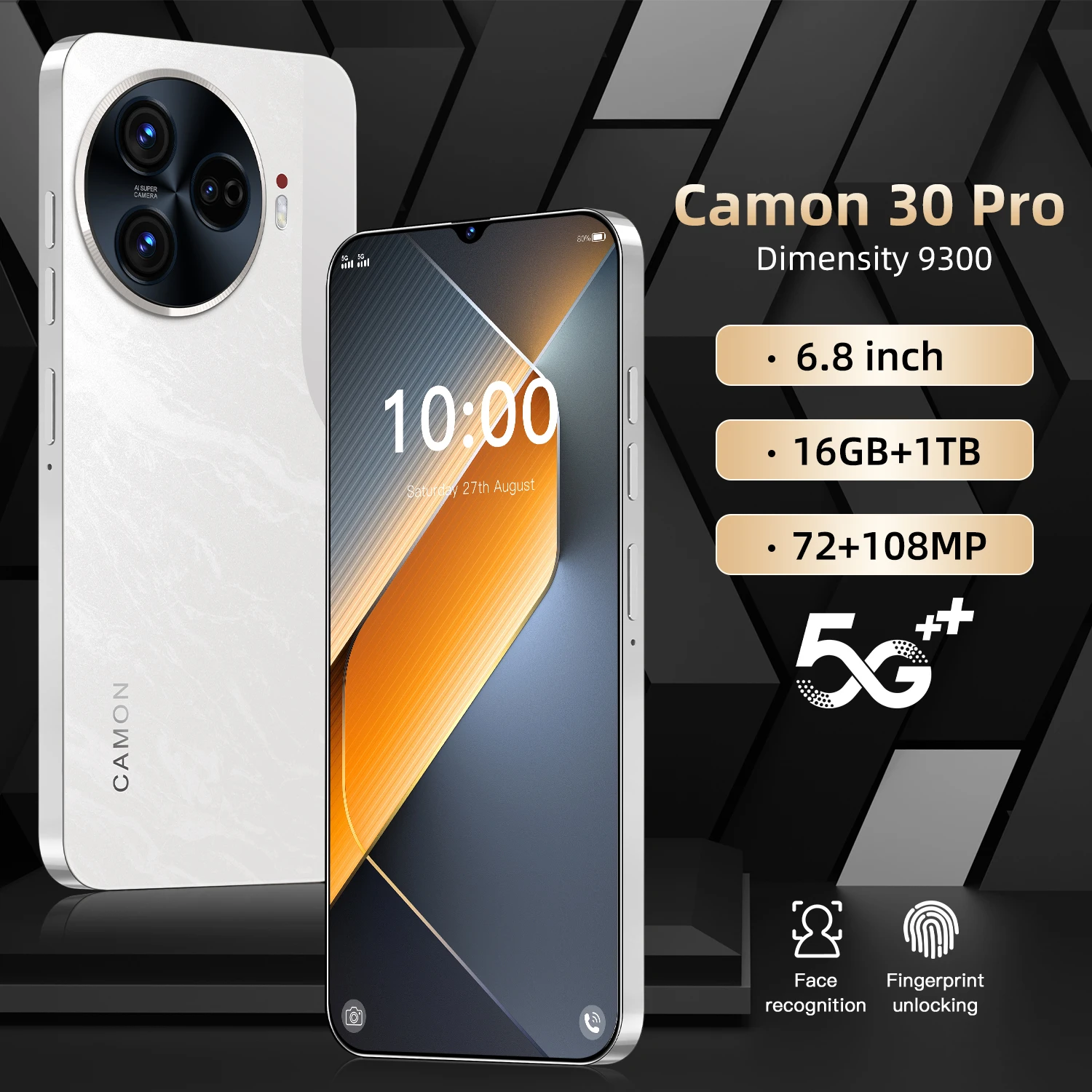 

NEW Camon 30 Pro Smartphone 6.8 inch Full Screen 4G/5G Cell Phone 16TB+1TB 6800mAh Mobile Phones 108MP Global Version Celulares