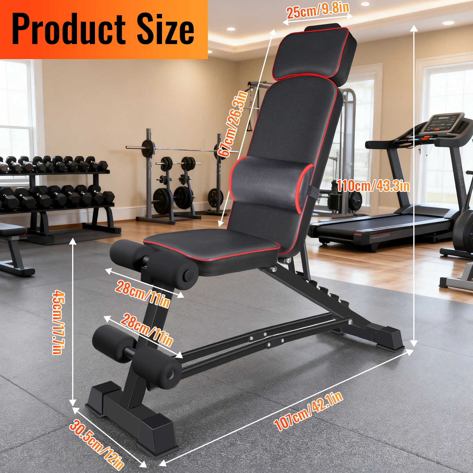 Multifunctionele dambBell Bench Training Fitness Bench 5 versnellingen. versnelling Aanpassing Voor rug Stabiele en veeldragende volledige lichaamstraining