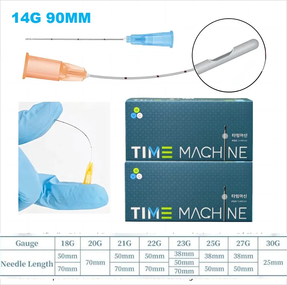 

2Box Blunt-tip Cannula for filler injection 14G 90mm 18G100 mm uric acid facial filling nose slight blunt needle