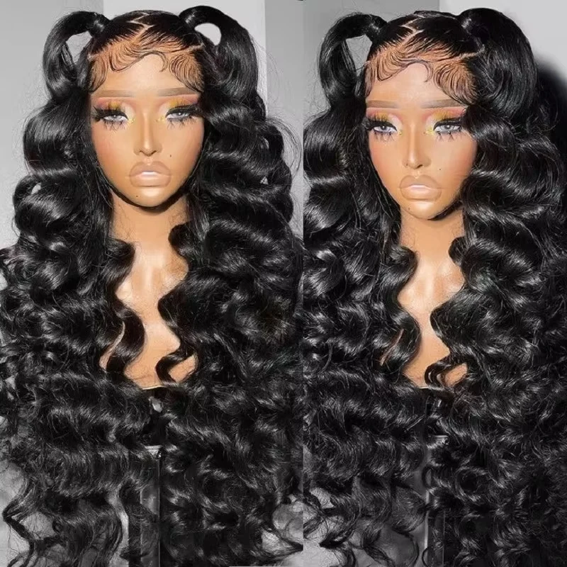

40 Inch Loose Deep Wave 13x4 13x6 HD Transparent Human Hair Wig 200 Density Brazilian Water Curly Nature Wave Lace Frontal Wigs