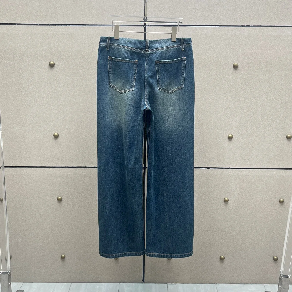 High Quality Women Wide Leg Jeans Long Pants Classic Washed Denim Trousers Button Zipper Fly Casual Daily Wear With Pockets