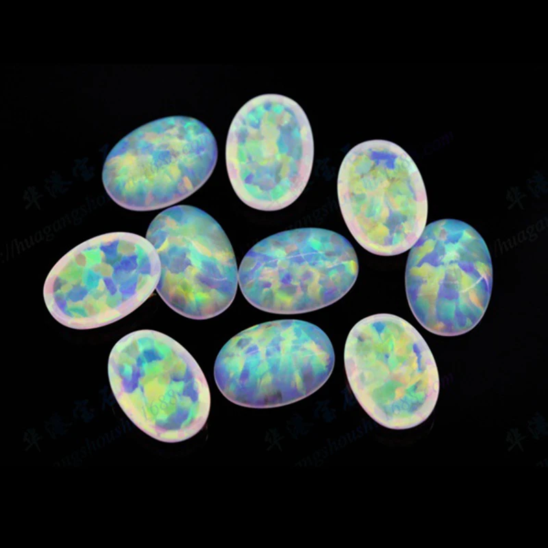 Pretty Opal Loose Gems 10×14mm Natural Oval Shape Flat Base Cabochon Opal Stones Precious Gems Beads For Jewelry Making