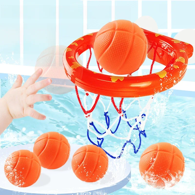 Babybadje Speelgoed Mini Schietmand Frame Speelgoed Bad Schieten Basketbal Speelwaterspel Speelgoedset met 3 ballen voor kinderen Kinderen - afbeelding 2