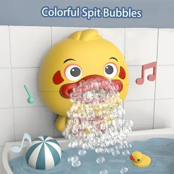 Baby bubble bath toys duck music kids bath toy automatic spit bubbles bubble maker baby bath toy for children
