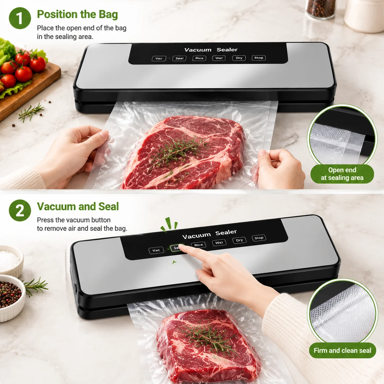 自動真空シーラー、ウェット・ドライ両対応の5-in-1フード - Food Vacuum Sealer Machine のレビューと価格