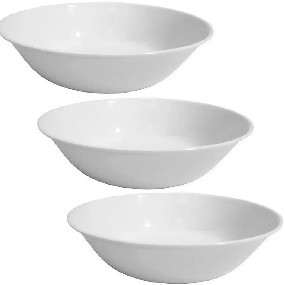 Bowl Bowl Kit 3 White Melamine 670ml Salad Bowl