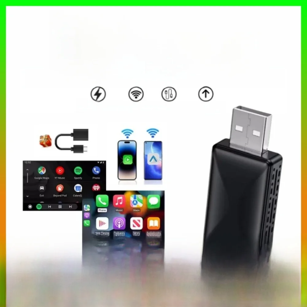 Bezprzewodowy adapter Carplay Android Auto Bezprzewodowy inteligentny klucz sprzętowy 2w1 dla Volvo Benz Audi Kia Hyundai VW Mazda Cadillac MG Peugeot — zdjęcie 2