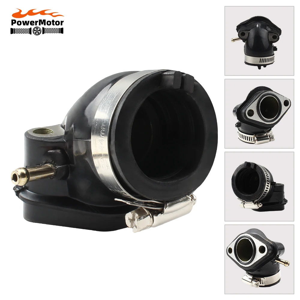 Motorcycle Carburetor Adapter Air Intake Fuel System Rubber Manifold Pipe Inlet for Honda GY6 125cc 150cc Engine Universal Moto