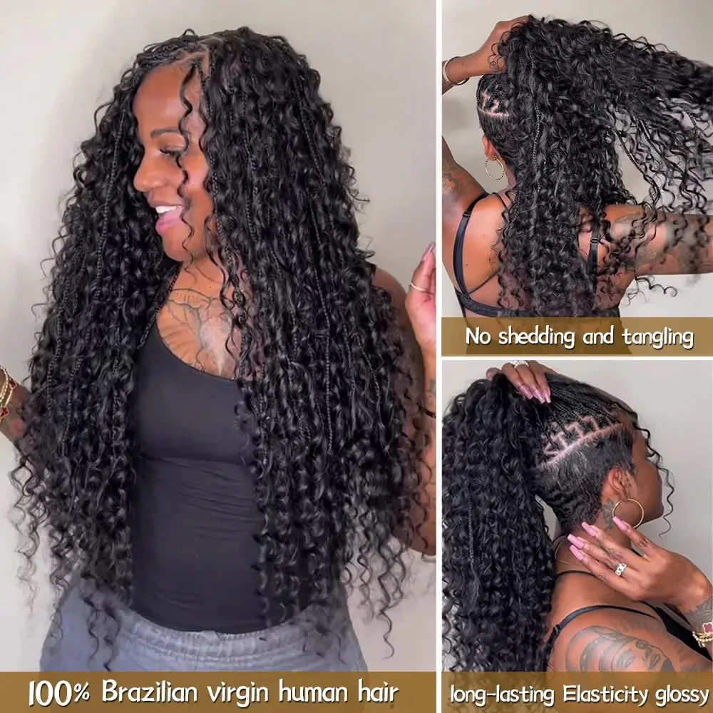 Deep Wave Bulk Cabelo Humano para Trança, 100% Não Transformados, Virgem Brasileira, Tranças Boho, Molhadas e Onduladas, Sem Trama