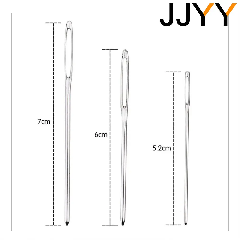 JJYY Large-eye Blunt Steel Yarn Knitting Needles Sewing Needles