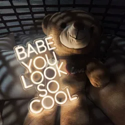 MiBABE YOU LOOK-Enseigne Néon LED Personnalisée, Décor de Salle de miles, Décor Rose