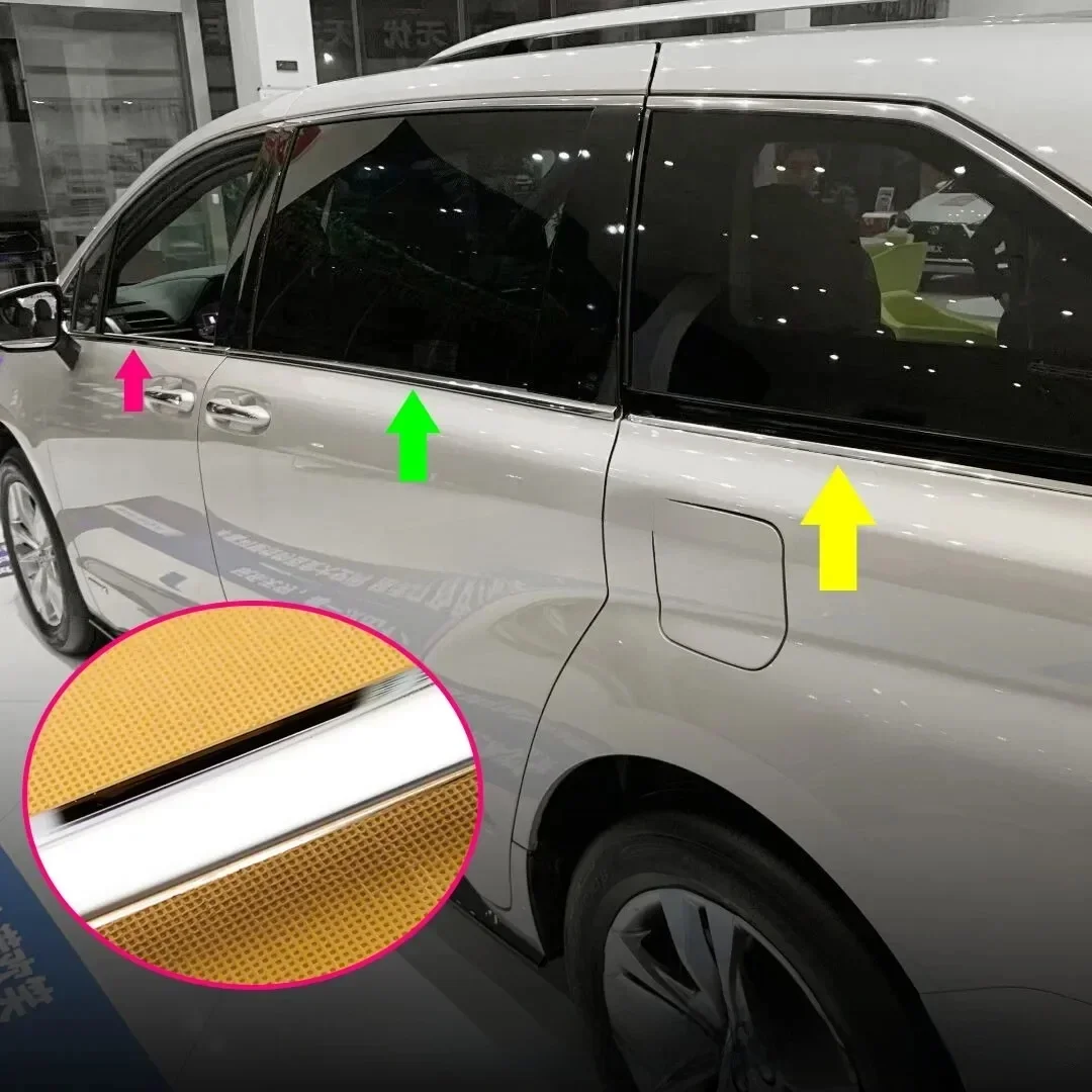 Stainless Steel Car Door Window Frame Molding Trim For 2021 2022 2023 2024 Toyota Sienna