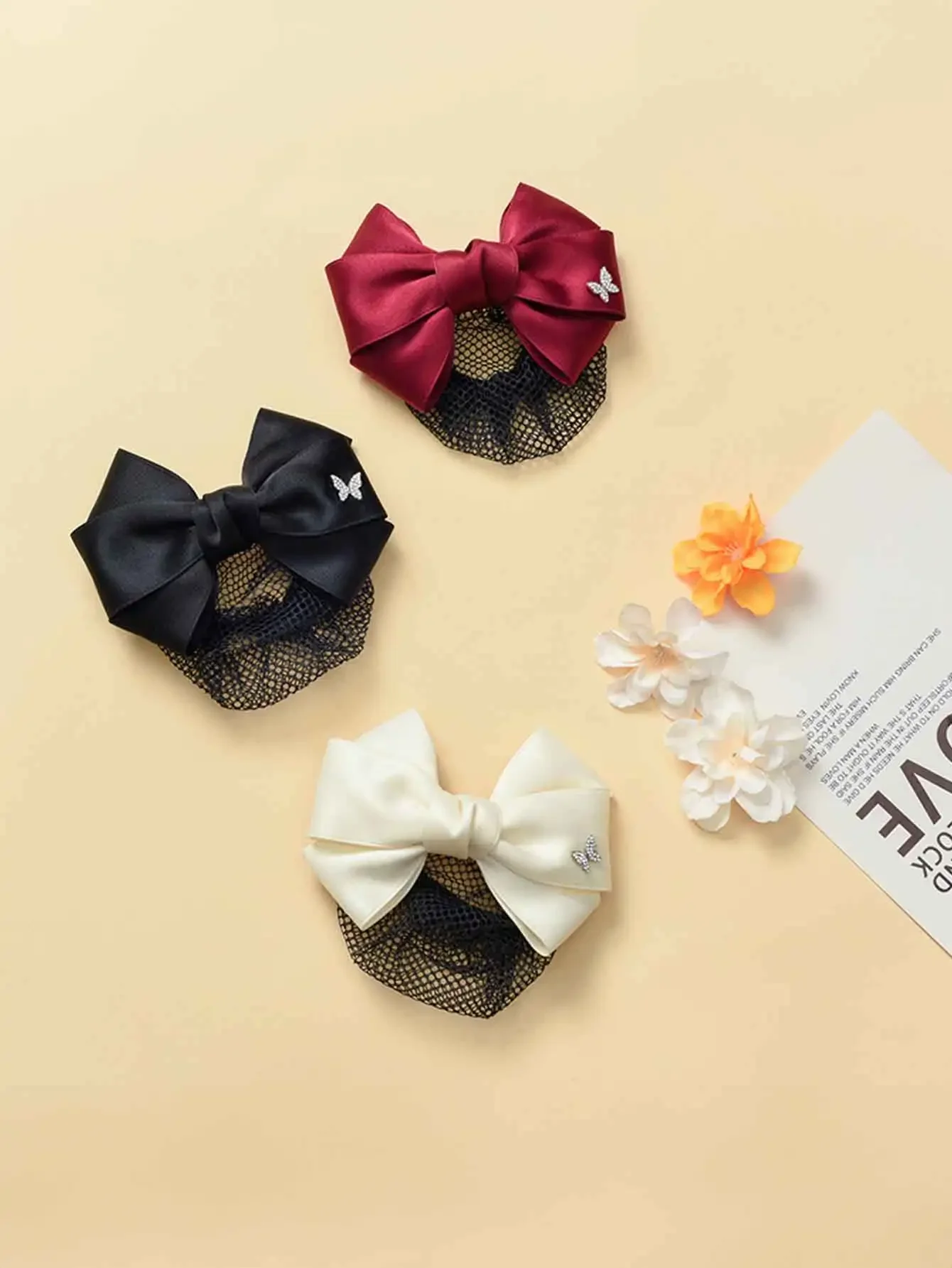 Épingle à cheveux pour hôtesse d'hôtel, infirmière et serveuse, avec nœuds papillon, fleurs, décoration en fil de filet de Style coréen, accessoires pour cheveux, 1 pièce