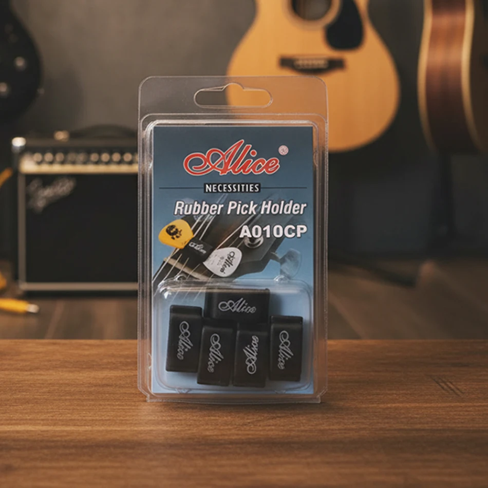 Alice Black Rubber Pick Holder 5Pcs/Set Headstock for Guitar Bass Ukulele Musical Instruments Wholesale