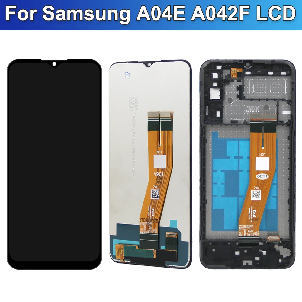 A04E Screen for Samsung Galaxy A04e A042 A042F A042F/DS Lcd Display Digital Touch Screen Assembly with Frame for Samsung A04e