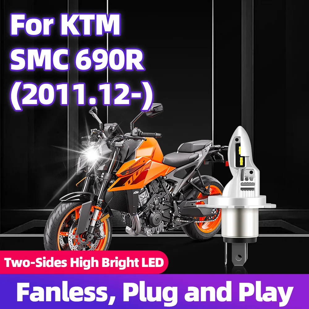 

For KTM SMC 690R SMC690R 2012 2013 2014-2024 Motorcycle LED Headlight H4 Lamp 1PC 65W Bulb Autobike Front Light Headlamp 6000K