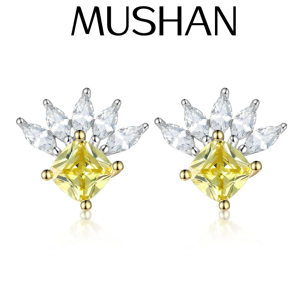 

MuShan Designer Jewelry 925 Sterling Silver Earrings Zircon 7A Dangle Office for Women 18K Rose Gold Plated Fine Jewelry Earring