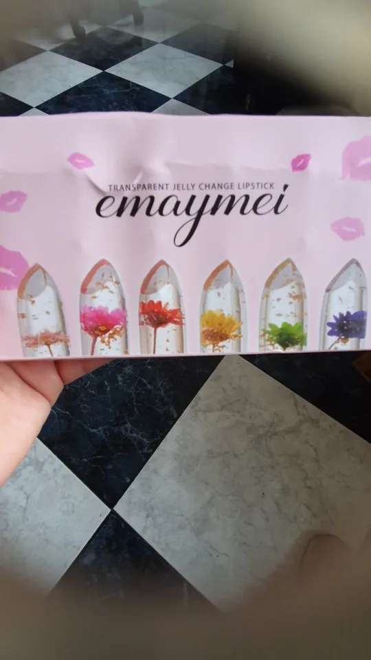 make up 6pcs Lipstick Set Flower Jelly Crystal Clear Long Lasting Lips Color Change Pink lip gloss Cosmetics photo review