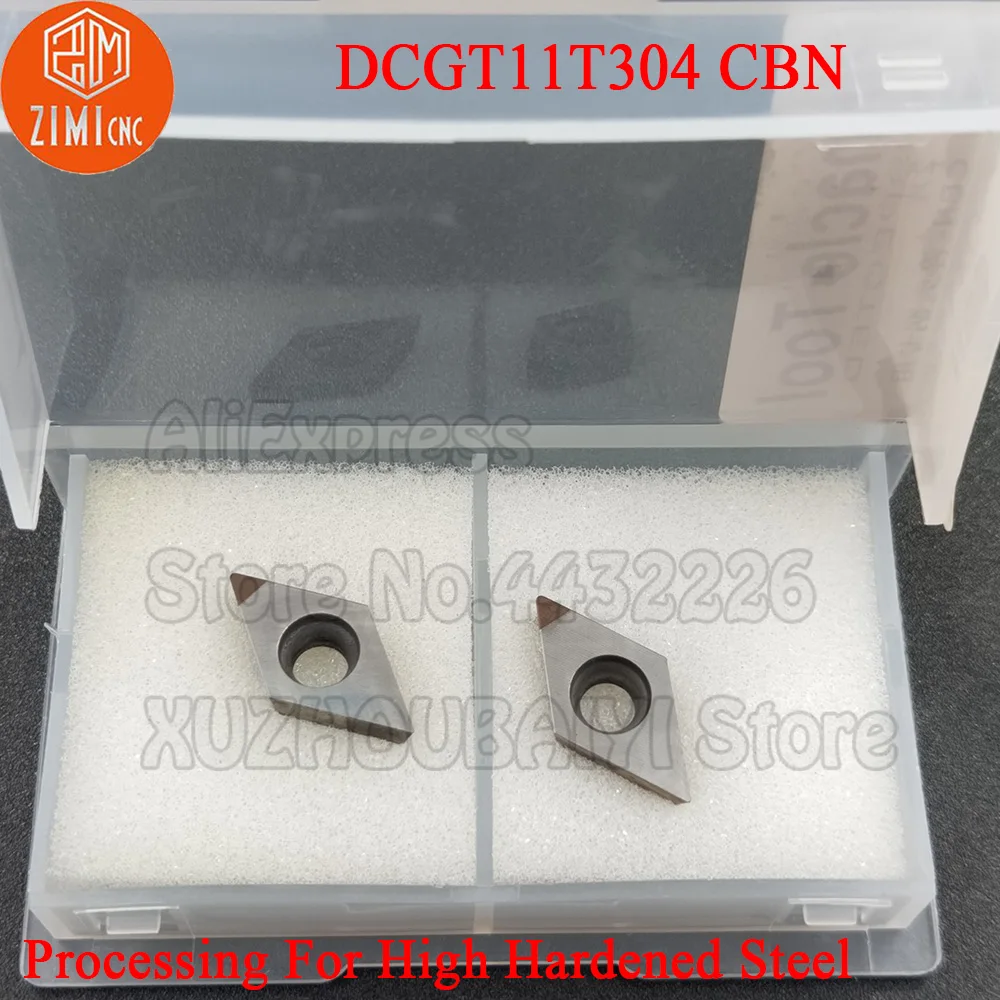 2pcs DCGT11T304 CBN DCGT 11T304 CBN Diamond Inserts Turning Tools CNC Cutter Lathe Blade for cutting cutter steel metal processi