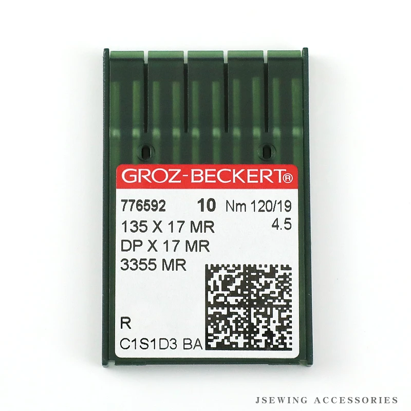 10PCS DPX17MR Groz-Beckert Curved Back Sewing Needles For Industrial Walking Foot Sewing Machine 3355 MR, 135X17 MR