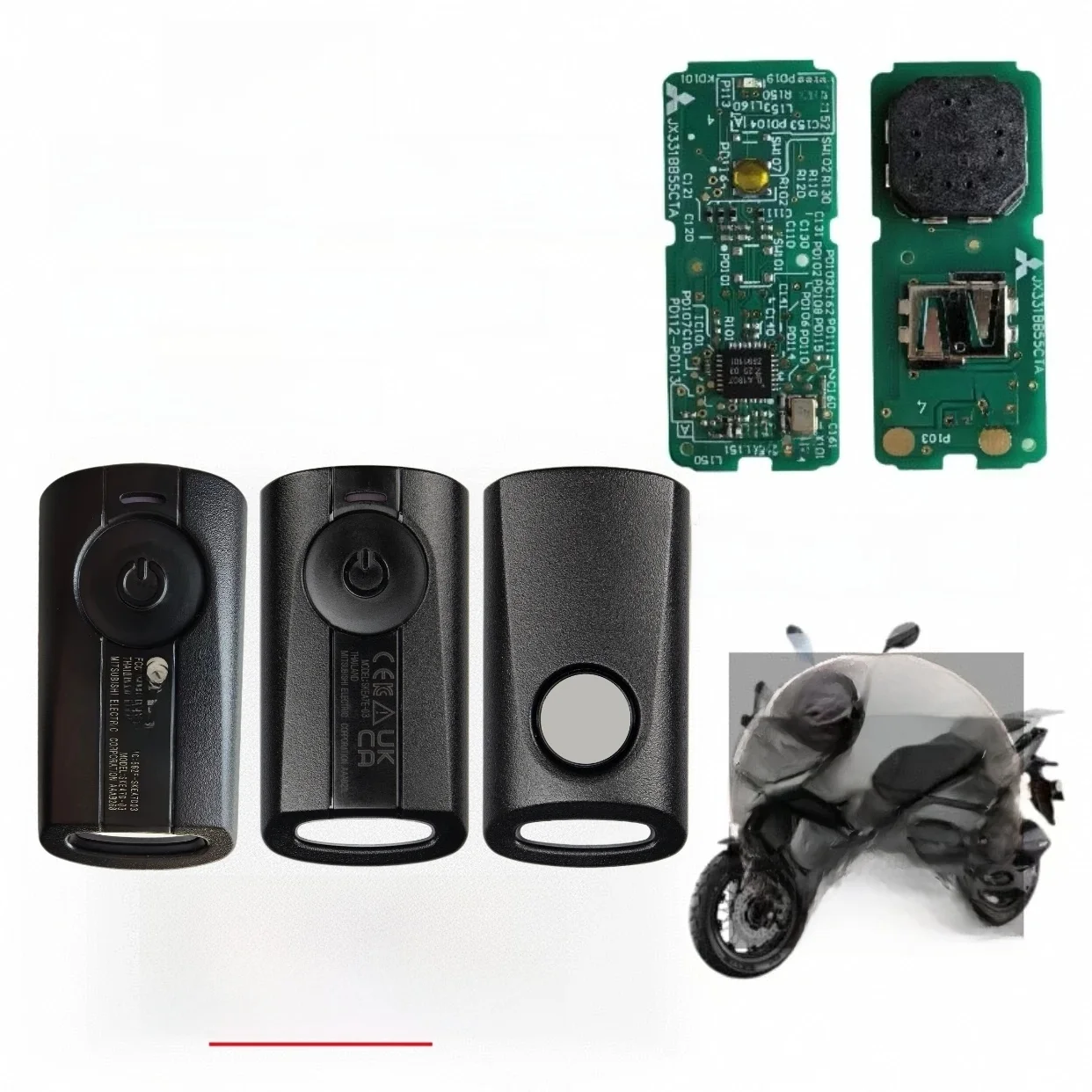 JINGXIN Yamaha moto télécommande voiture clé 315/433MHz ID49 puce pour AEROX JAUNS QBIX XMAX NVX SKEA71-03 lame non coupée