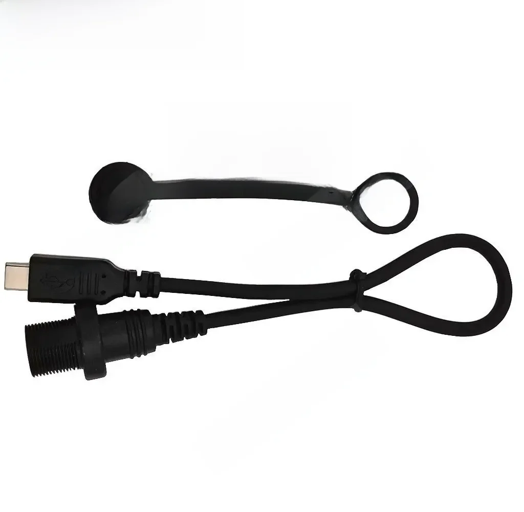 Wodoodporny kabel USB-C IP67, męski na żeński, do montażu panelowego, przedłużacz 30 cm, wodoodporny kabel USB-C — zdjęcie produktu 6