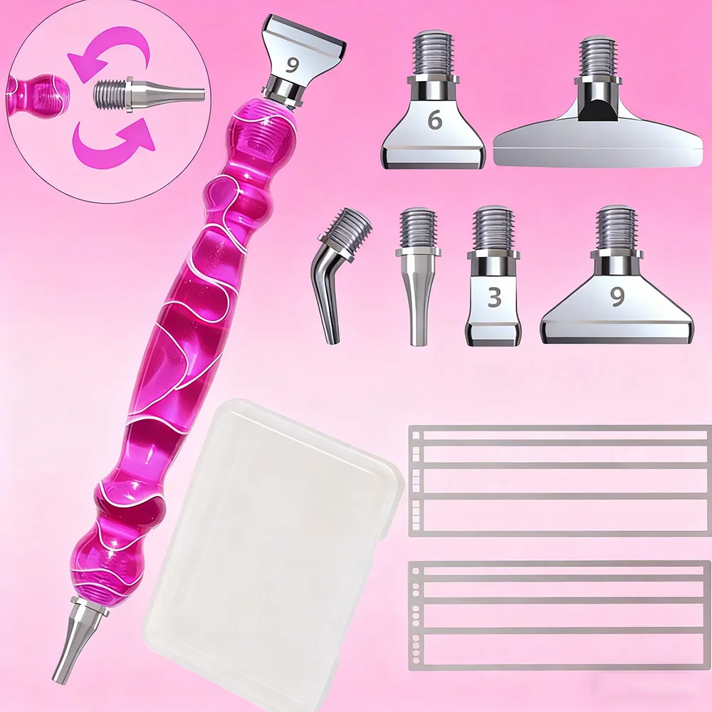 

5d Diamond Paintbrush Set, Including A Positioning Ruler, An Ergonomic Diy Diamond Painting Tool Set For Adults.