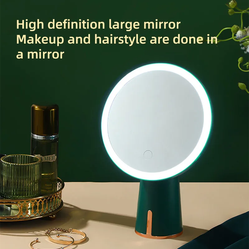 Desktop LED makeup mirror with light beauty mirror suitable for multiple scenes beauty mirror portable folding dressing mirror