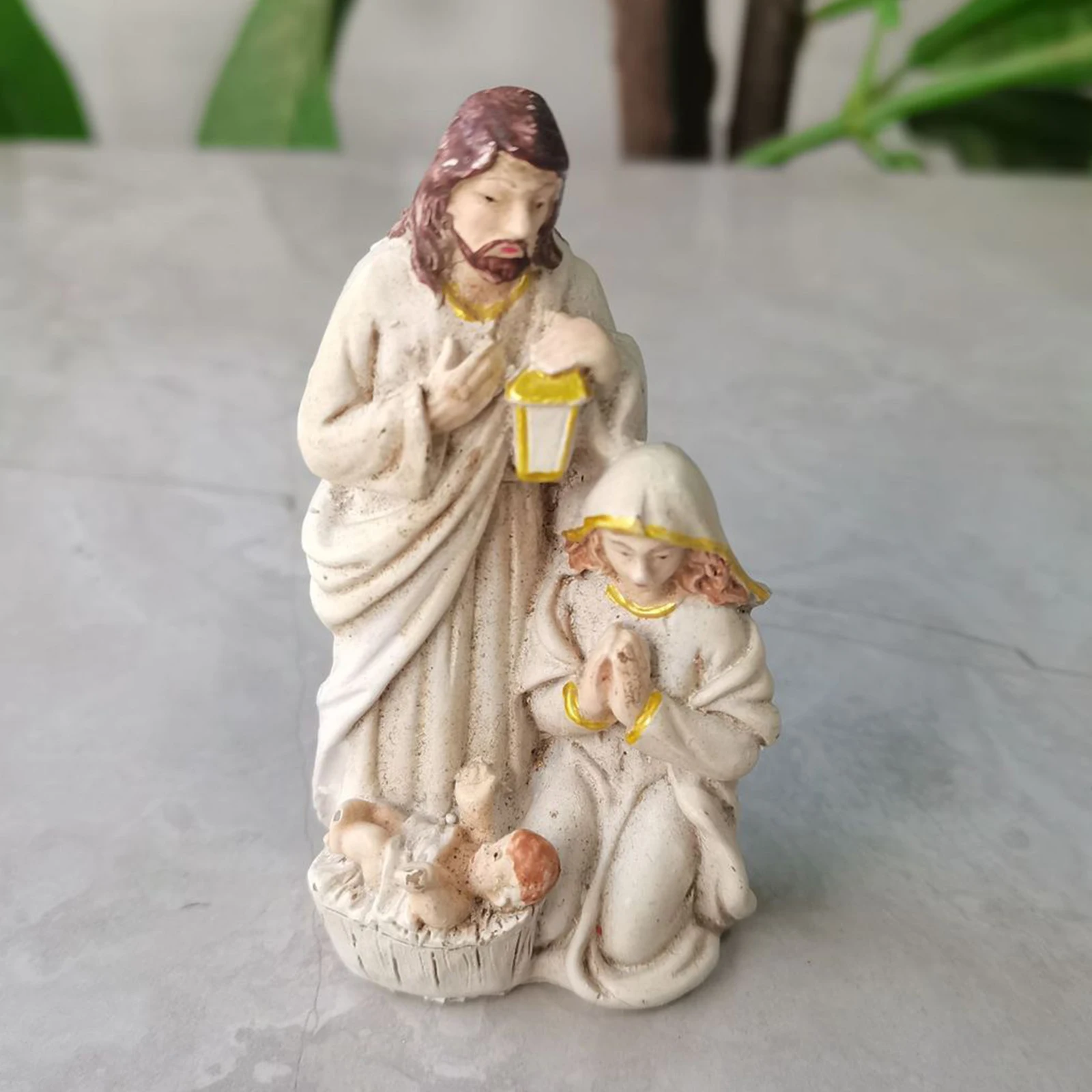 Nativity Scene Nativity Virgin Mary Statue Figures Resin Statue Holy Family Sculpture Living Room Xmas Church Catholic Gift view 5