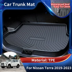 for Nissan Terra X-Terra D23 2019~2023 2022 TPE Car Rear Trunk Mat Waterproof Protective Liner Trunk Tray Floor Mats Accessories