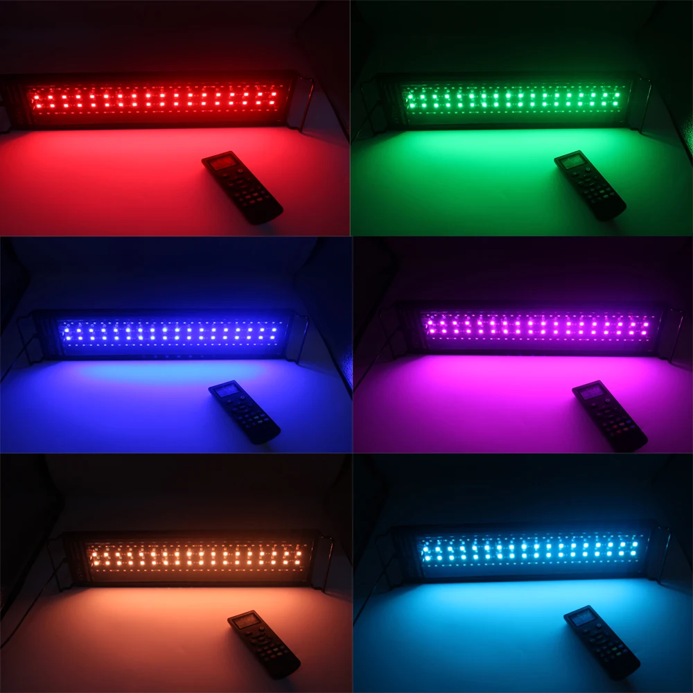 30-120cm wireless remoter full spectrumLED aquarium led light reef fresh water grow plant light timer dim LCD dawn dusk