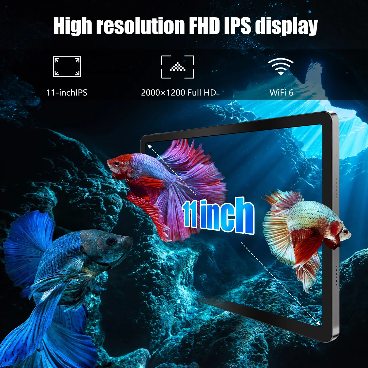 AEEZO C9 Tablet da 11 pollici Display HD Android14 processore Octa-Core 12GB RAM + 128GB ROM(1TB TF) 5MP + 13MP batteria 6800mAh a schermo diviso