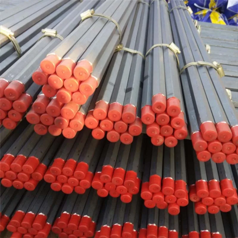 Tania rura do wiertarek sześciokątnych B19 B22, kuty drążony pręt do wiertarek skalnych, pneumatyczny pręt stalowy do wiertarek skalnych, rura do wiertarek pneumatycznych.