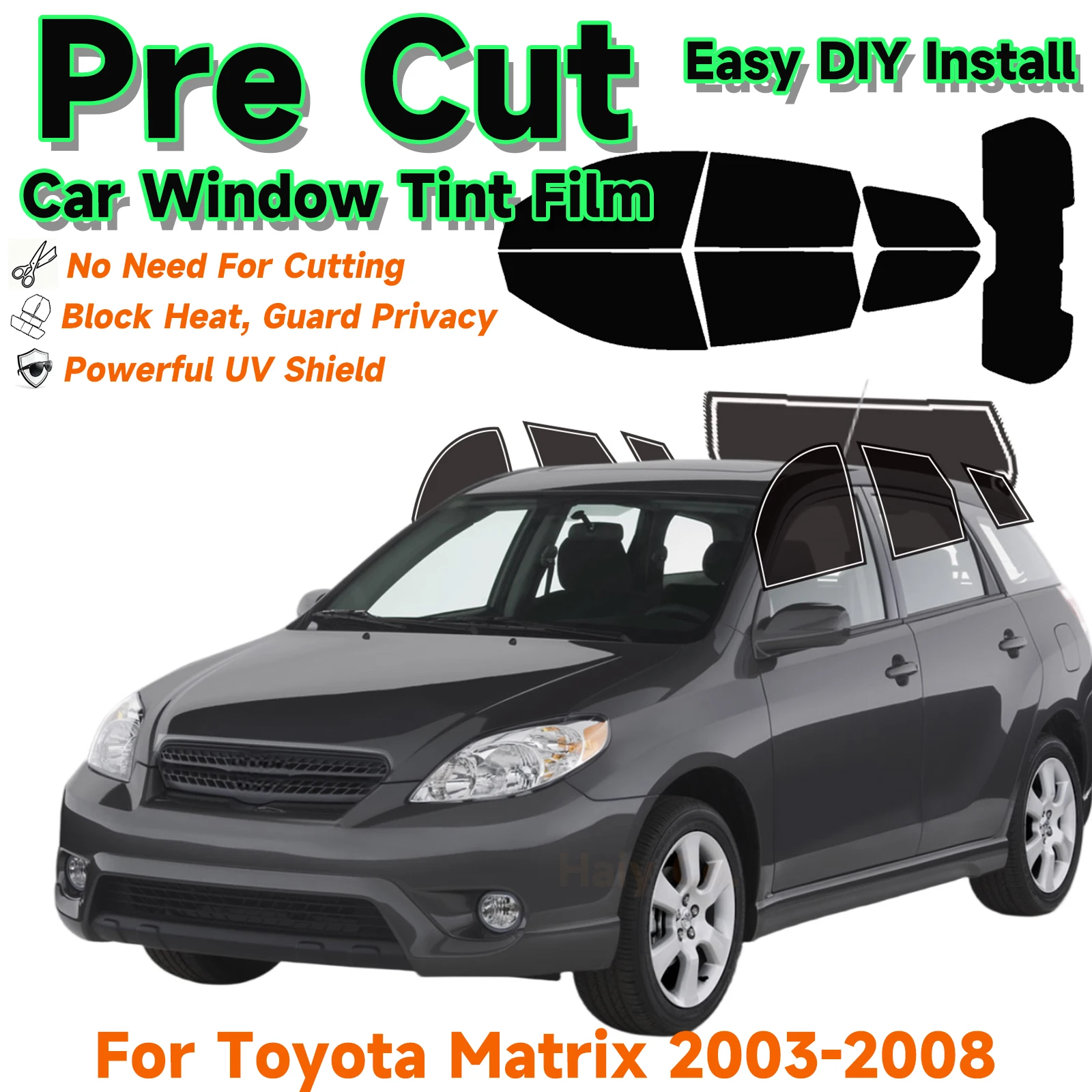 

Пленка для тонировки окон Toyota Matrix 2003-2008, готовая к установке, для всех сторон автомобиля, защита от солнца, УФ-излучения, жары и бликов, 2-слойная защитная пленка для окон, тонировочная пленка